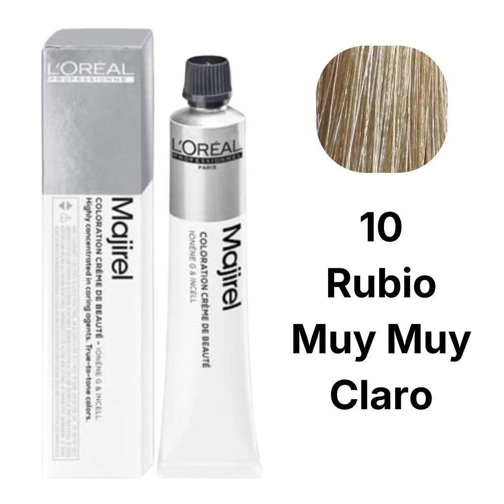 Tinte Loreal Majirel 10 Rubio Muy Muy Claro 50 ml