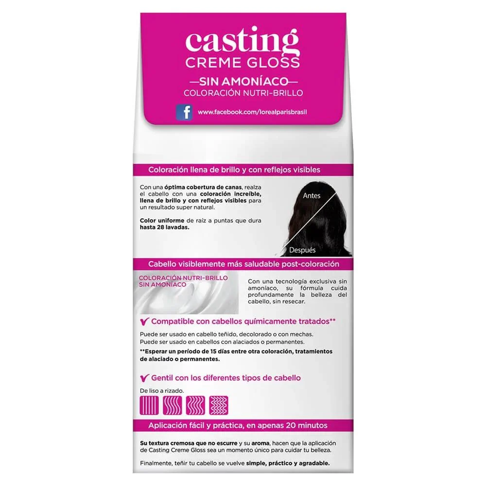 L'oreal Tinte Casting Creme Gloss 200 Negro Sin Amoniaco - Image 4