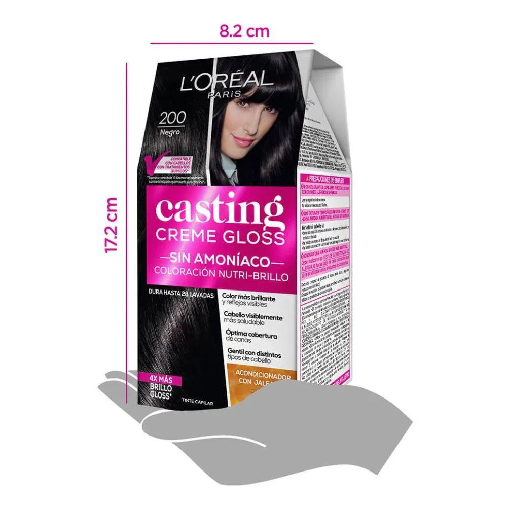 L'oreal Tinte Casting Creme Gloss 200 Negro Sin Amoniaco - Image 6