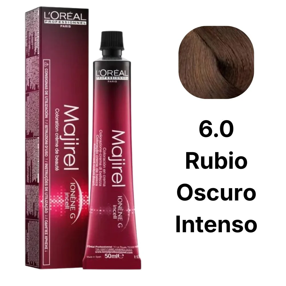 L'Oreal Majirel Tinte 6.0 Para El Cabello Rubio Oscuro Intenso 50ml