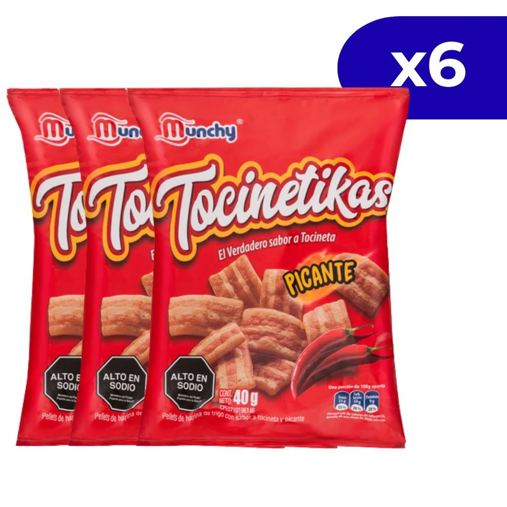 Munchy Tocinetikas Picantes 40gr x 6 Und