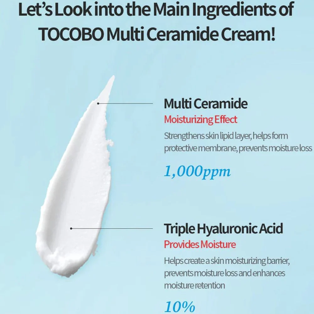 Tocobo Multi Ceramide Cream Triple Hyaluronic Acid 10% 50ml - Image 3
