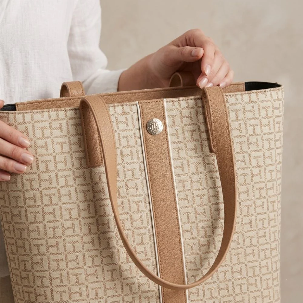 Tommy Hilfiger Cartera Tote Monogram Beige