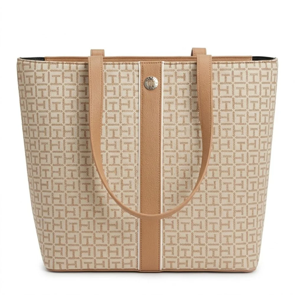 Tommy Hilfiger Cartera Tote Monogram Beige - Image 2