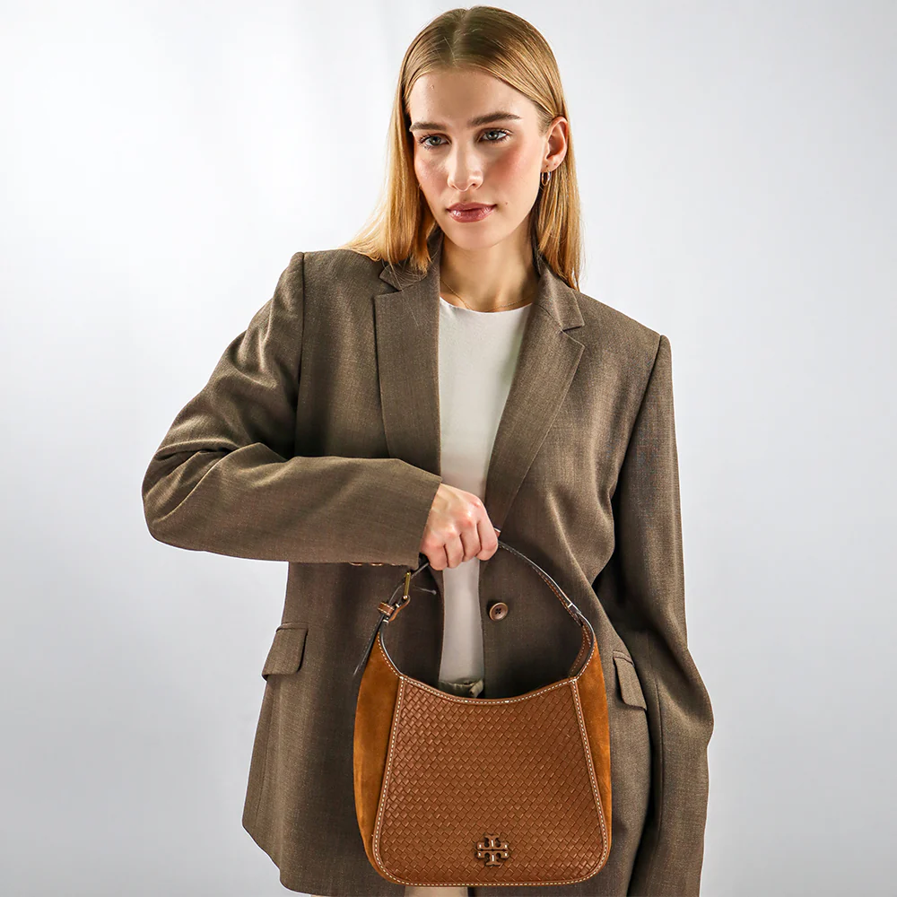 Tory Burch Cartera Thea Woven Small Bucket Bag - Image 3