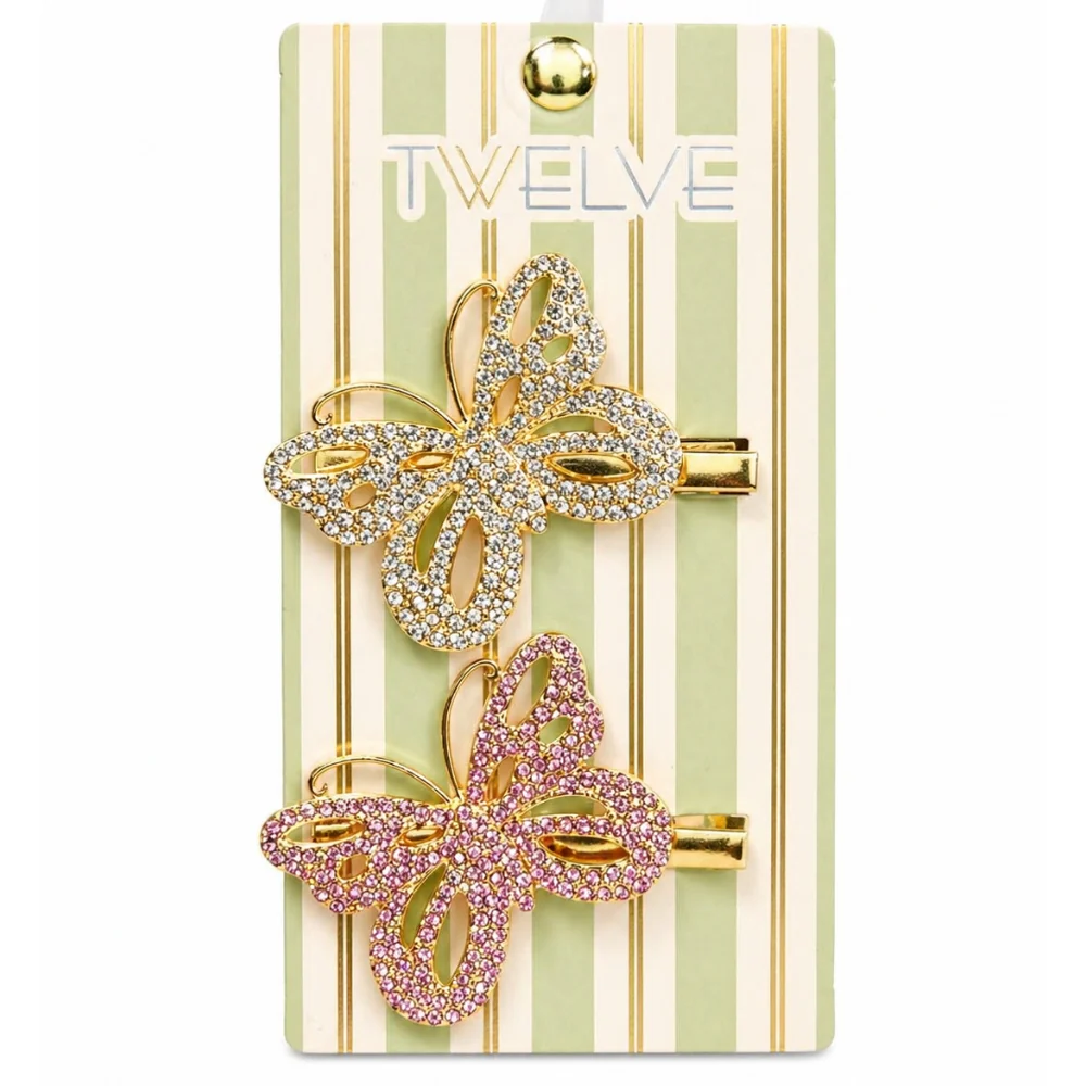 Twelve Accesorios Pinzas Para El Cabello Mariposas 2Und - Image 2