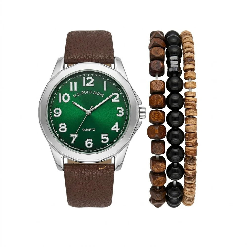 U.S Polo Reloj para Caballeros Green & Brown - Image 2