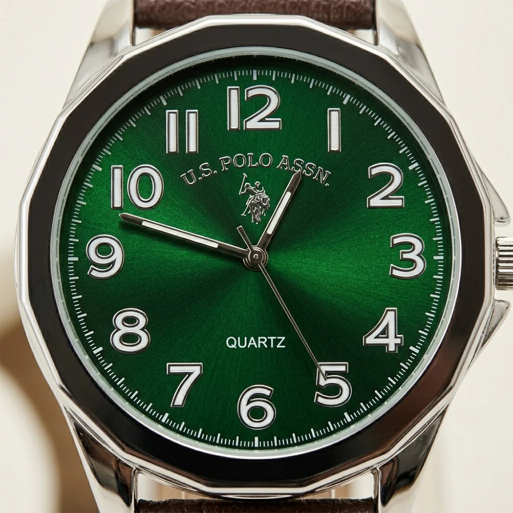 U.S Polo Reloj para Caballeros Green & Brown - Image 3