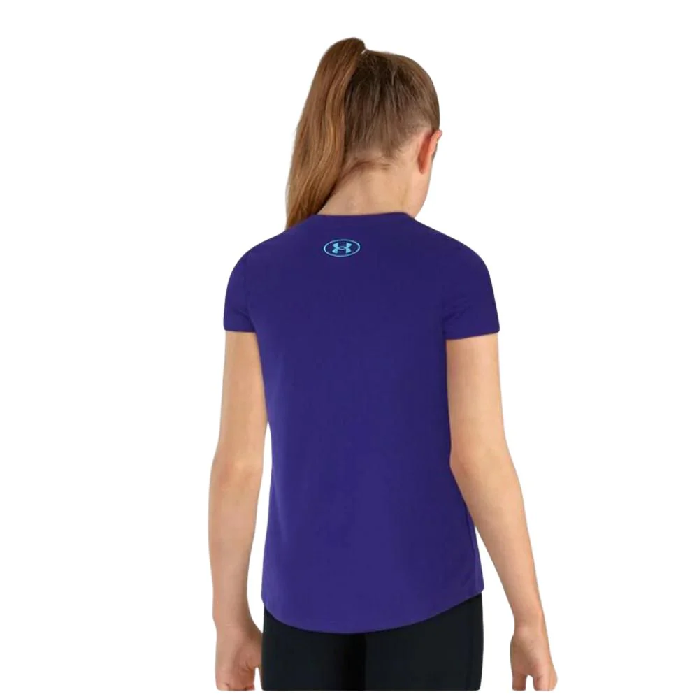 Under Armour Franela Manga Corta Tech™ Print Wordmark Para Niñas - Image 2