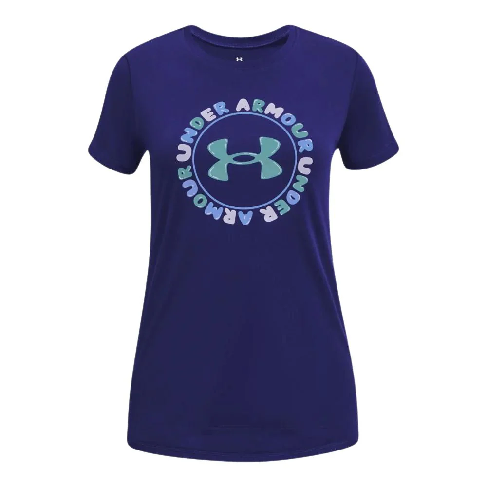 Under Armour Franela Manga Corta Tech™ Print Wordmark Para Niñas - Image 4