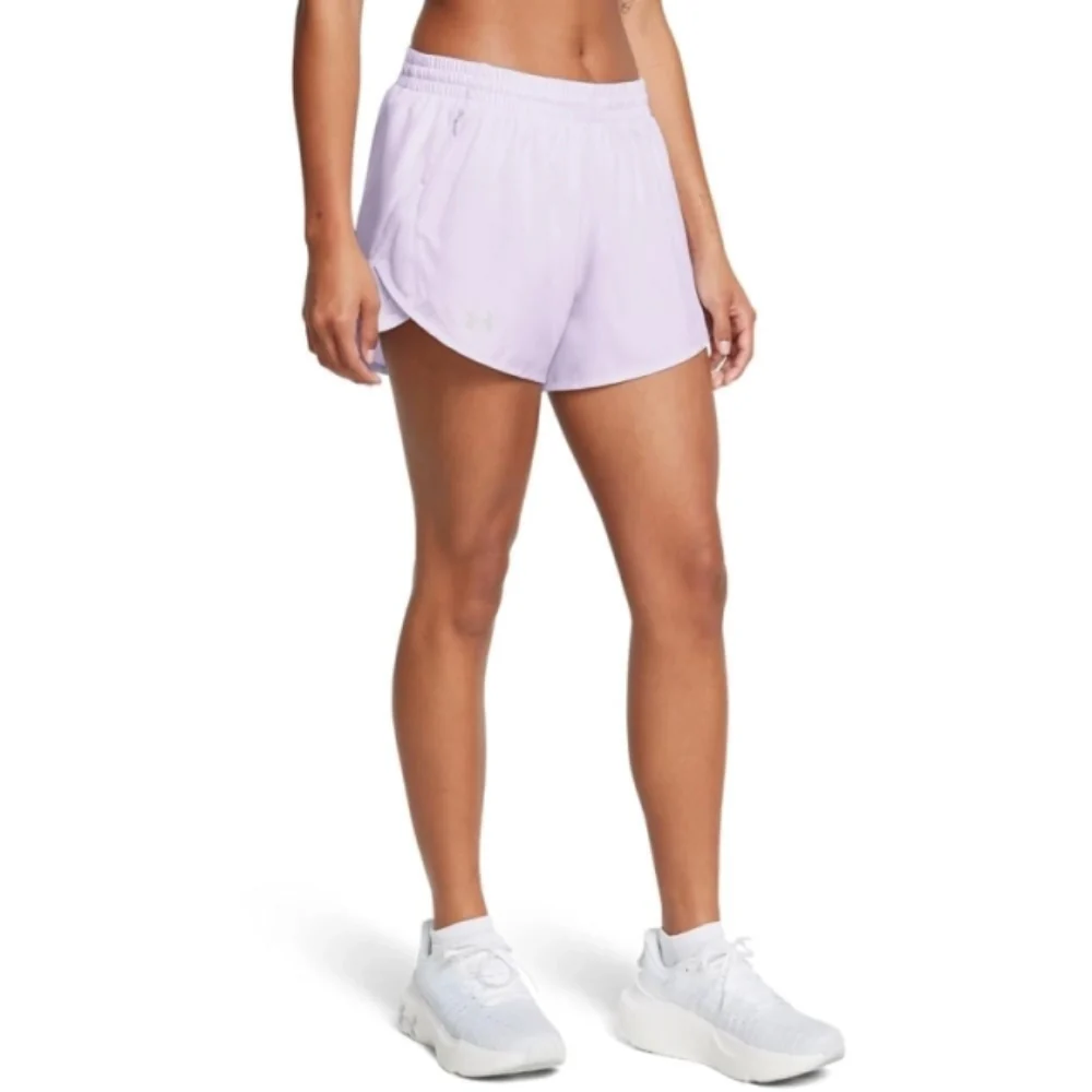 Under Armour Short Deportivo Fly By 3" Para Damas Color Lila - Image 2
