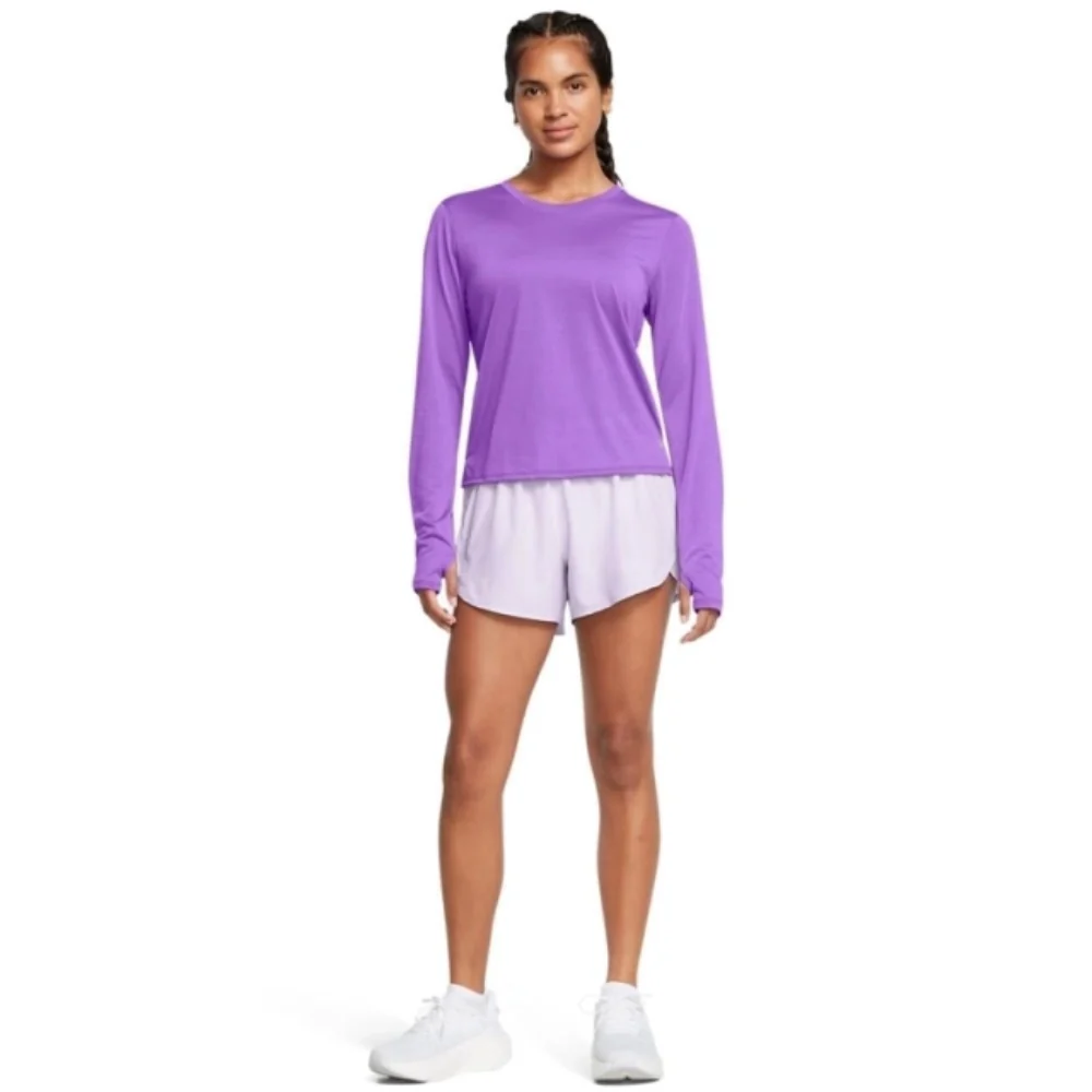 Under Armour Short Deportivo Fly By 3" Para Damas Color Lila - Image 4