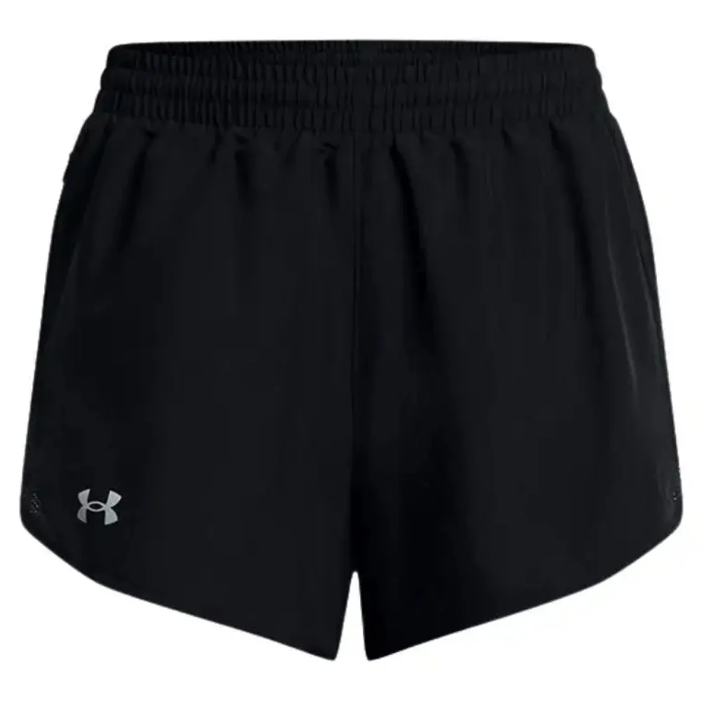 Under Armour Short Deportivo Fly By 3" Para Damas Color Negro - Image 3