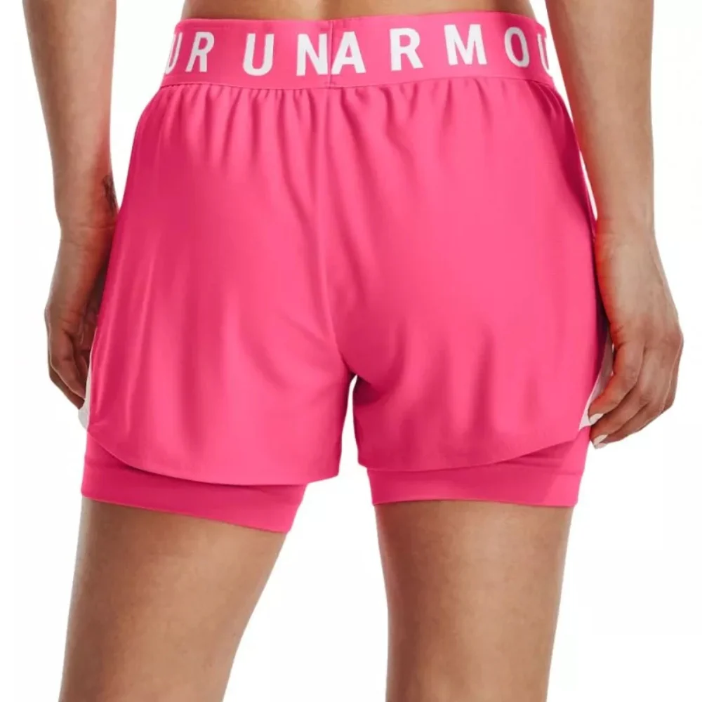 Under Armour Short Deportivo Play Up 2 en 1 Para Damas Color Rosa - Image 2