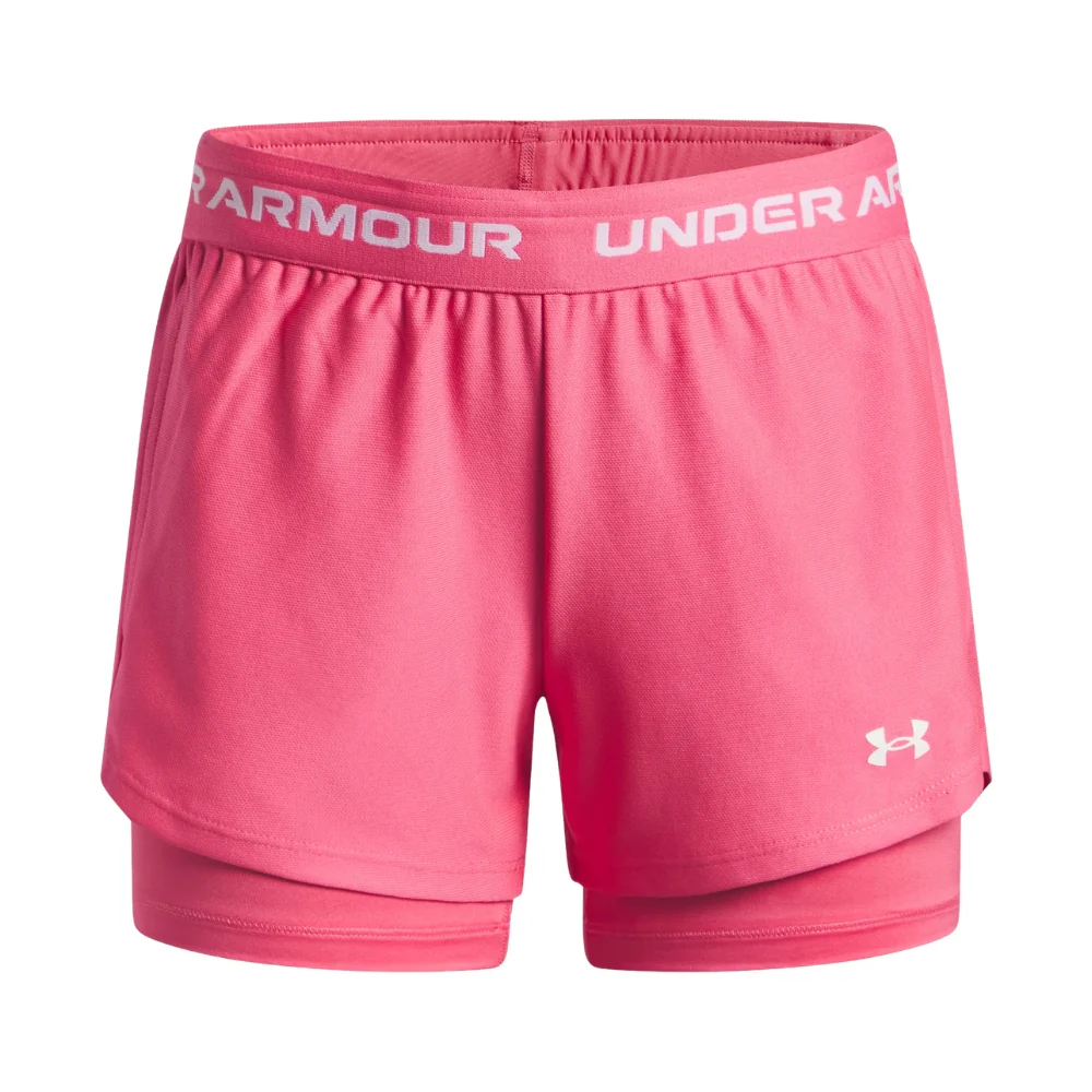 Under Armour Short Deportivo Play Up 2 en 1 Para Damas Color Rosa - Image 3