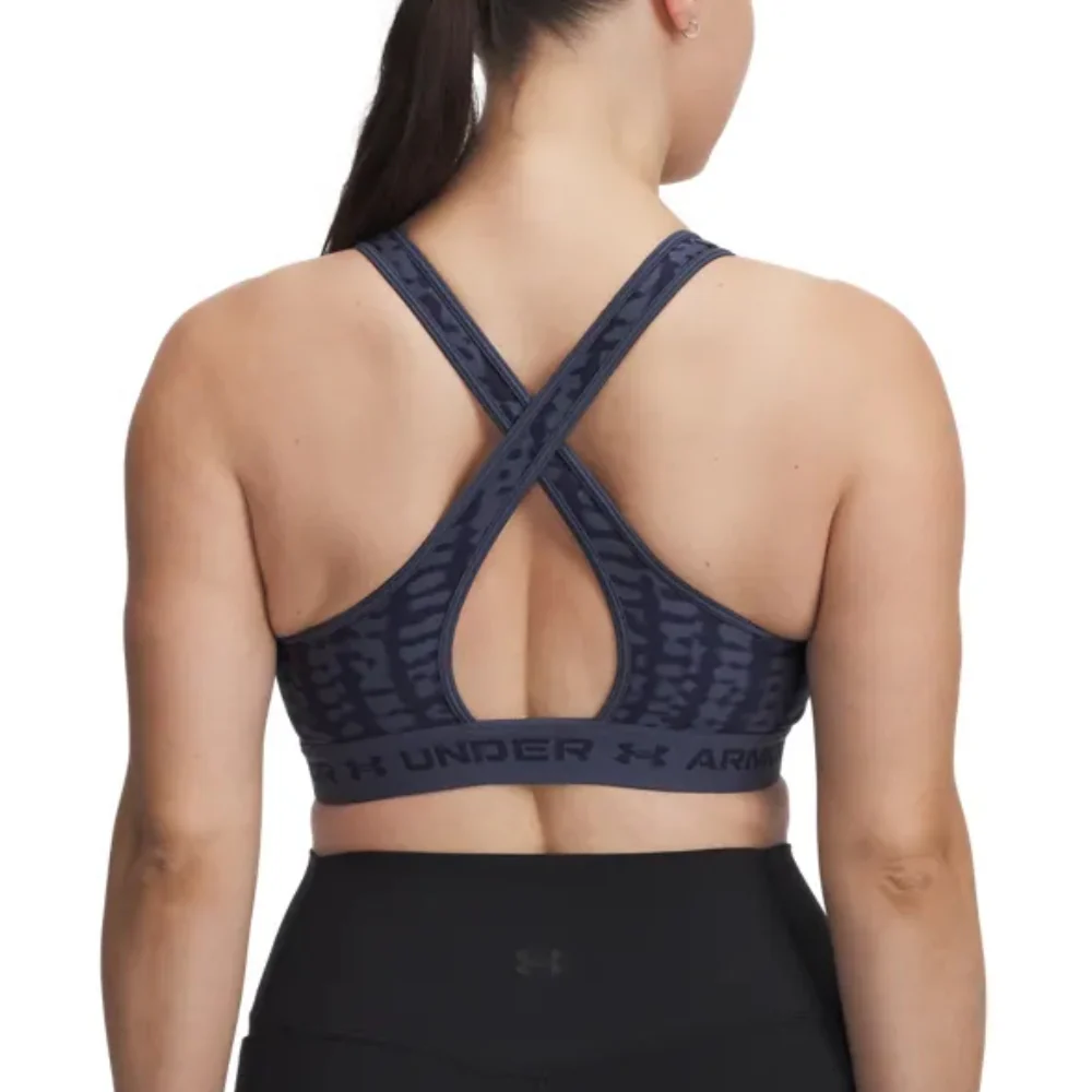Under Armour Top Deportivo Espalda Cruzada Para Damas Color Down Pour Gray - Image 4
