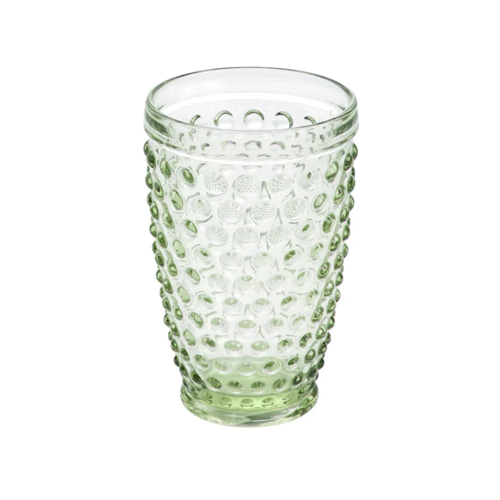 Vasos Martha Stewart Glass Hobnail Goblet Drinkware Color Green 420ml