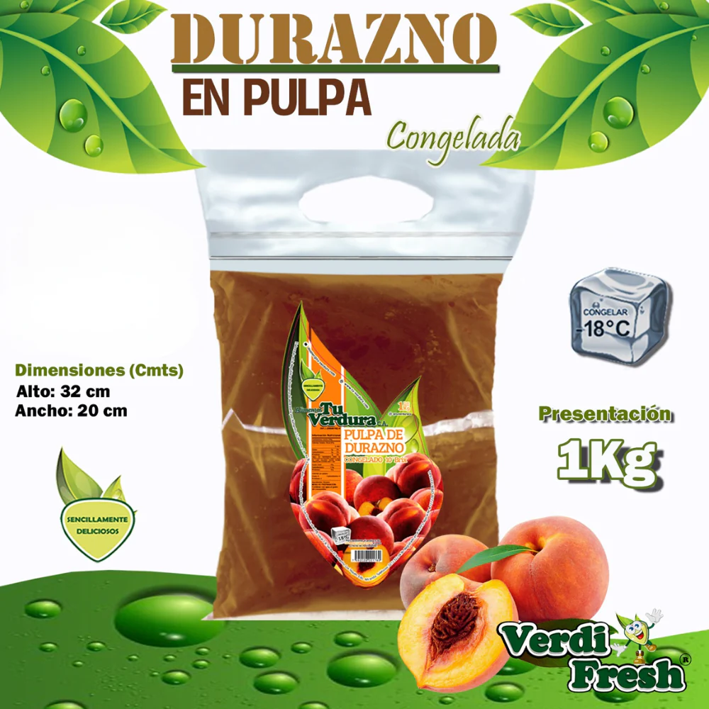 Verdi Fresh Durazno Pulpa Congelada 1 Kilo - Image 2