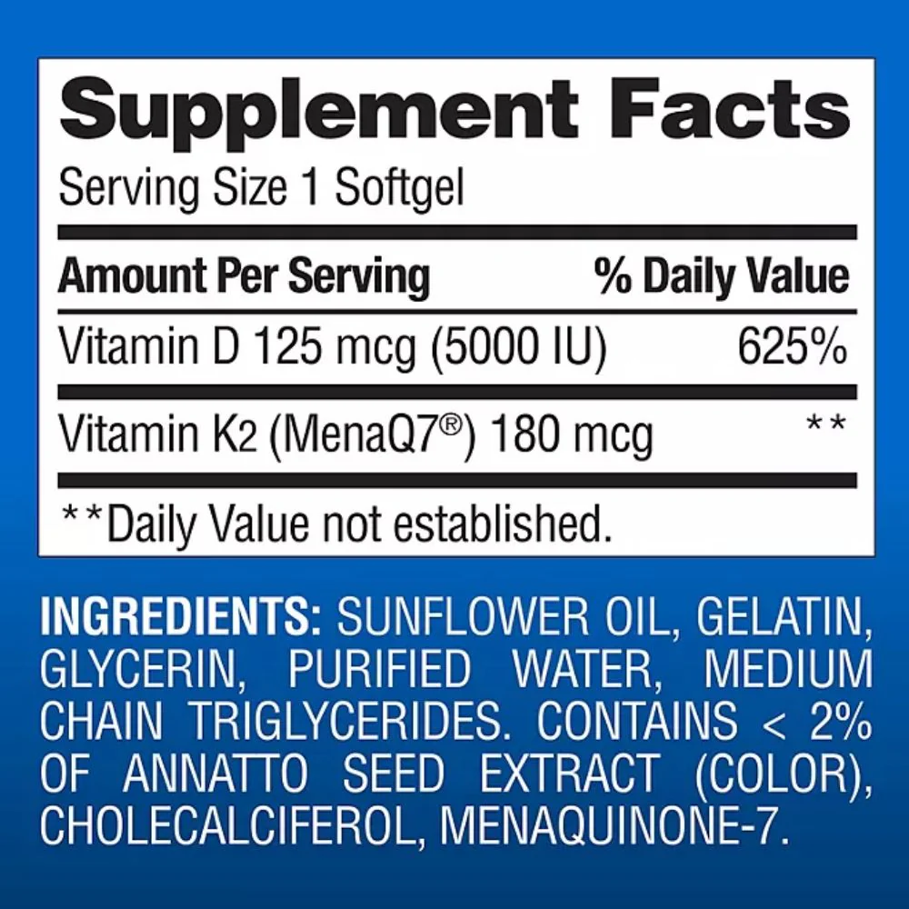 Vitamin K2 +D3 Member's Mark 150 Softgels - Image 2
