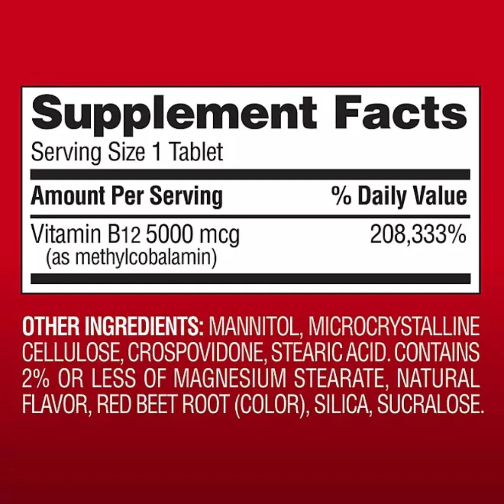 Vitamina B12 Dietary Supplement Member's Mark 300 tablets Cherry Flavored - Image 2