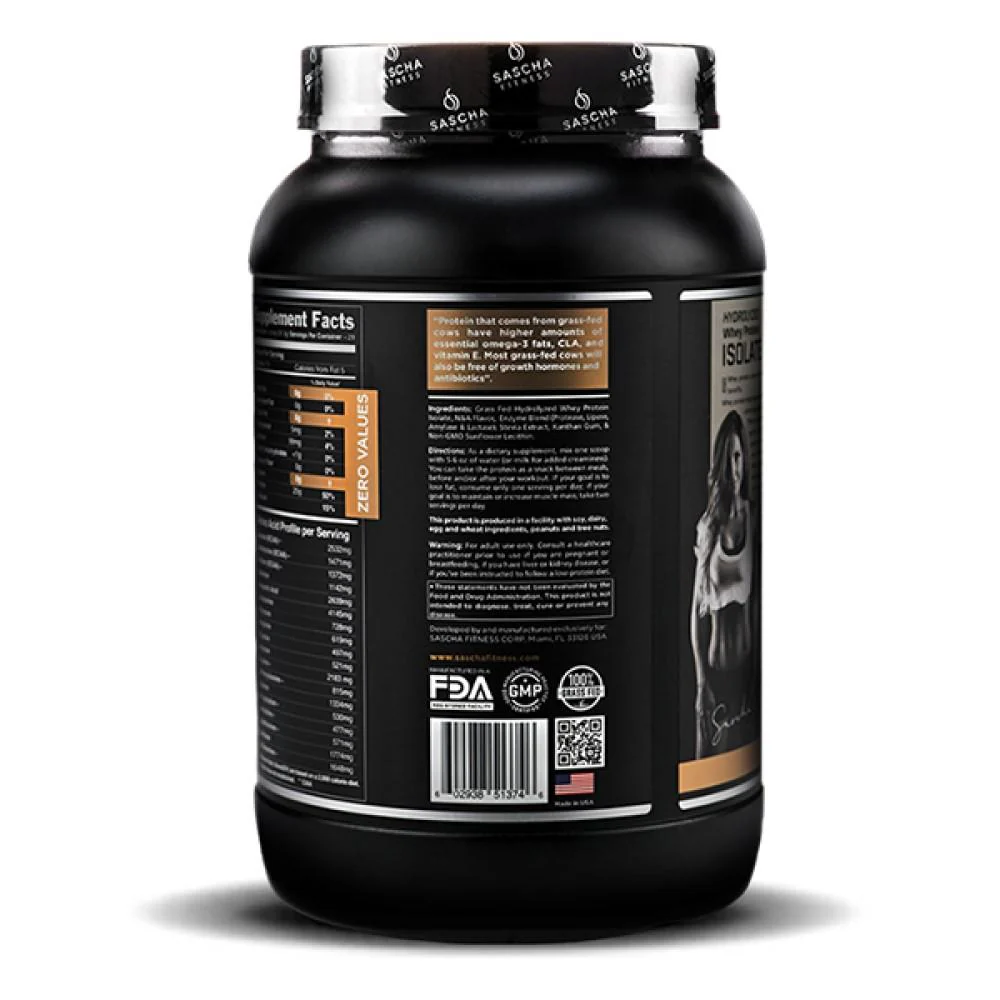 Whey Protein Hidrolizada Isolate by Sascha Fitness sabor Caramelo 957g - Image 4