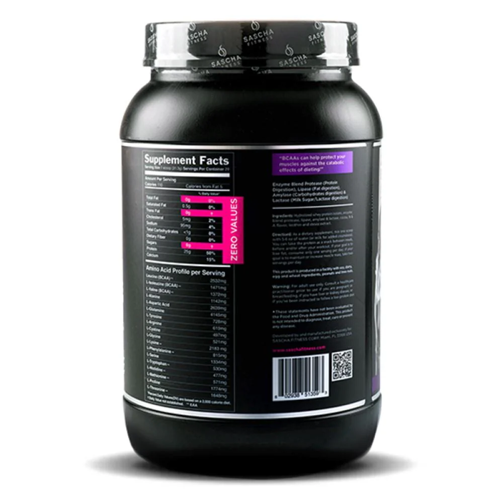 Whey Protein Hidrolizada Isolate by Sascha Fitness sabor Chocolate 986g - Image 2