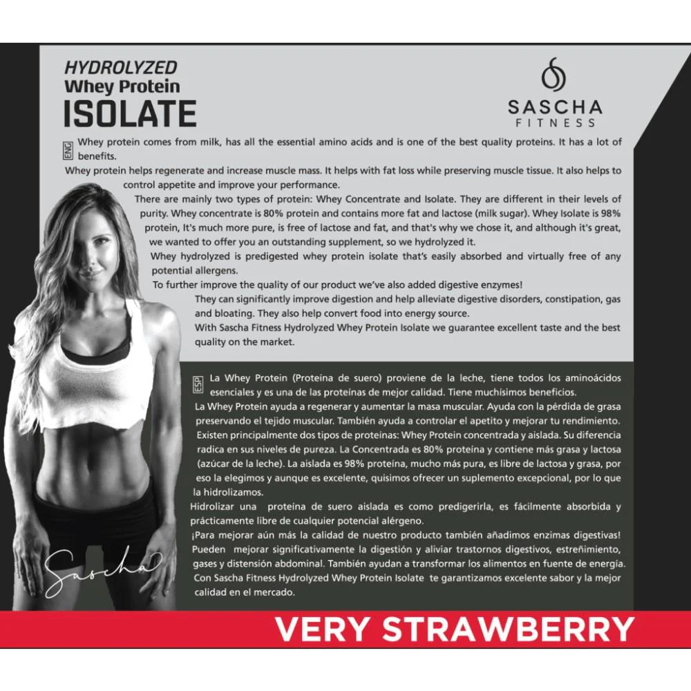 Whey Protein Hidrolizada Isolate by Sascha Fitness sabor Strawberry 957g - Image 6