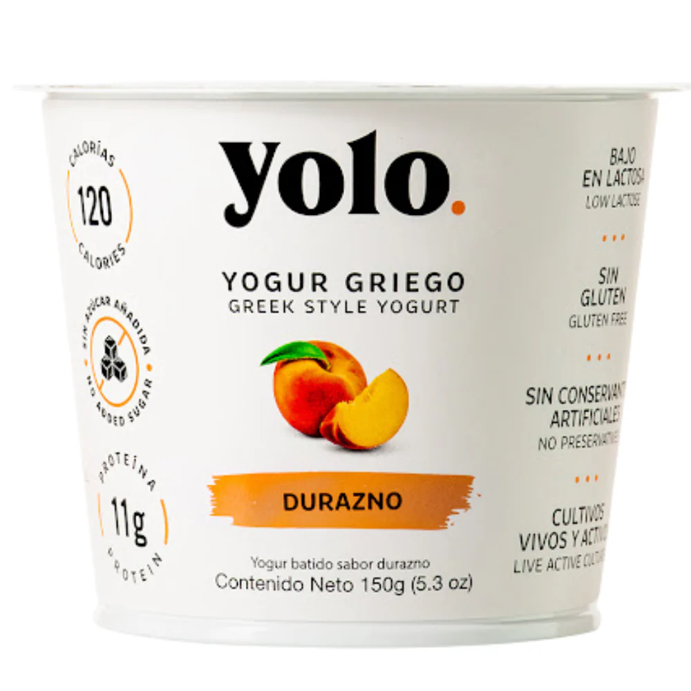 Yogurt Griego Yolo Durazno 150 gr