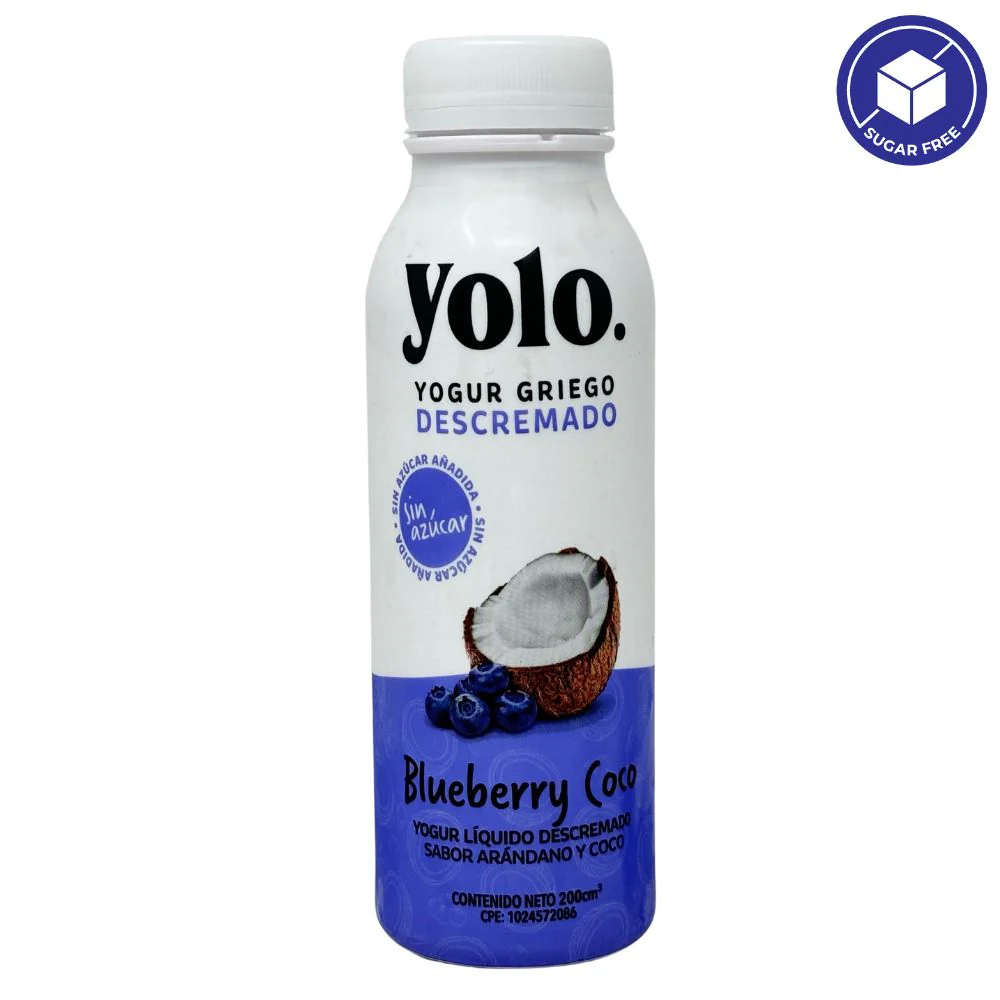 Yolo Yogurt Griego Liquido Descremado Blueberry Coco 200ml - Image 2