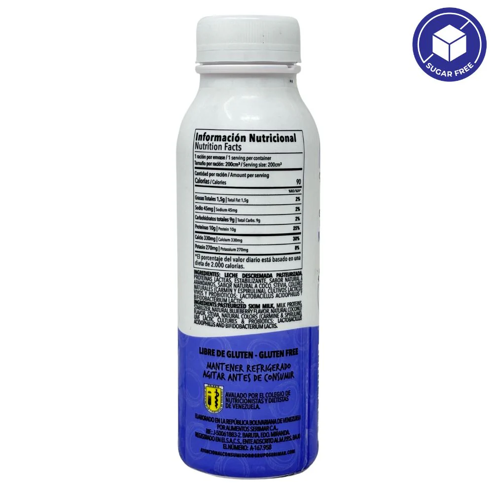Yolo Yogurt Griego Liquido Descremado Blueberry Coco 200ml - Image 3