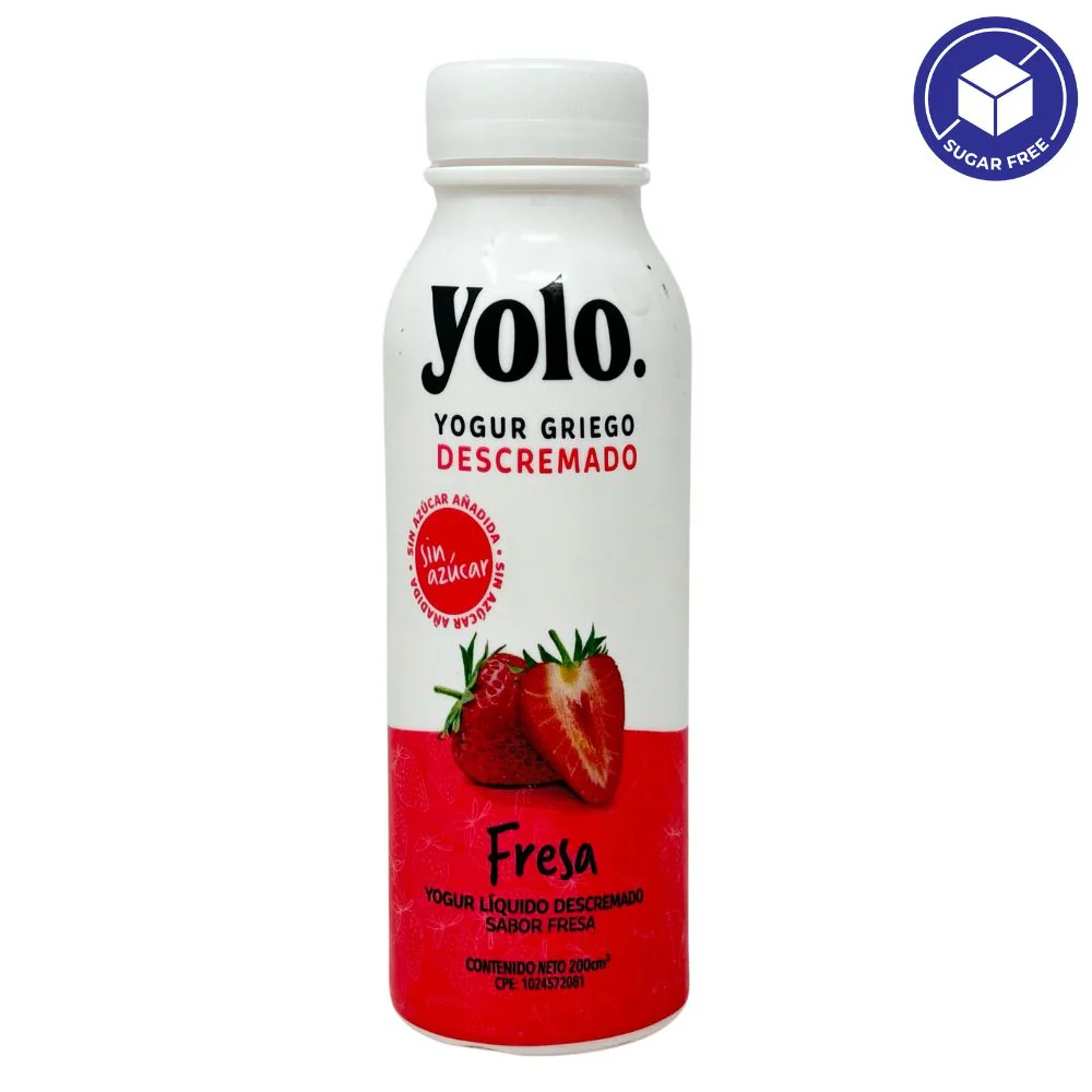 Yolo Yogurt Griego Liquido Descremado Fresa 200ml - Image 2