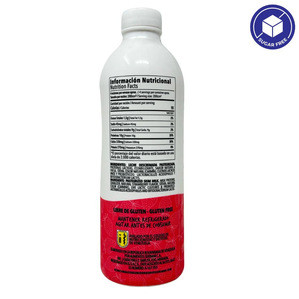 Yolo Yogurt Griego Liquido Descremado Fresa 750ml - Image 3