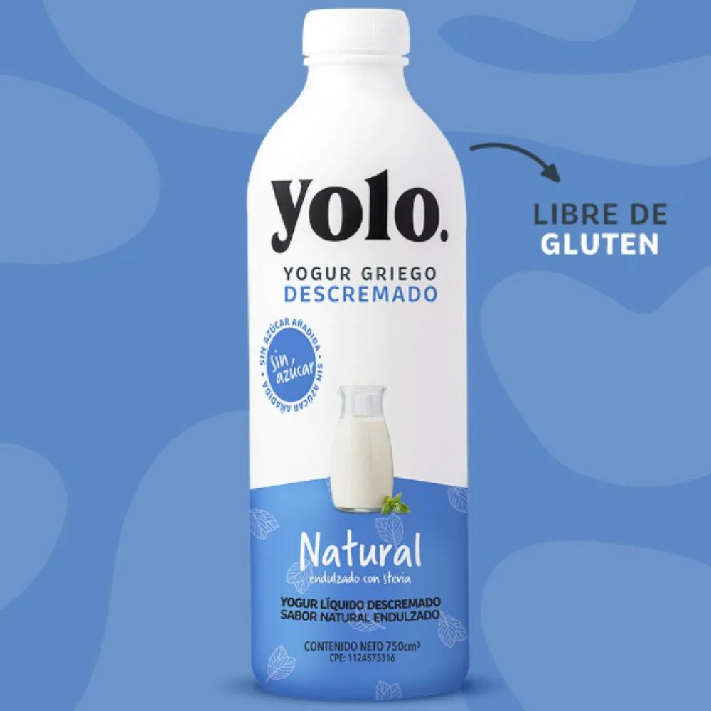 Yolo Yogurt Griego Liquido Descremado Natural 750ml