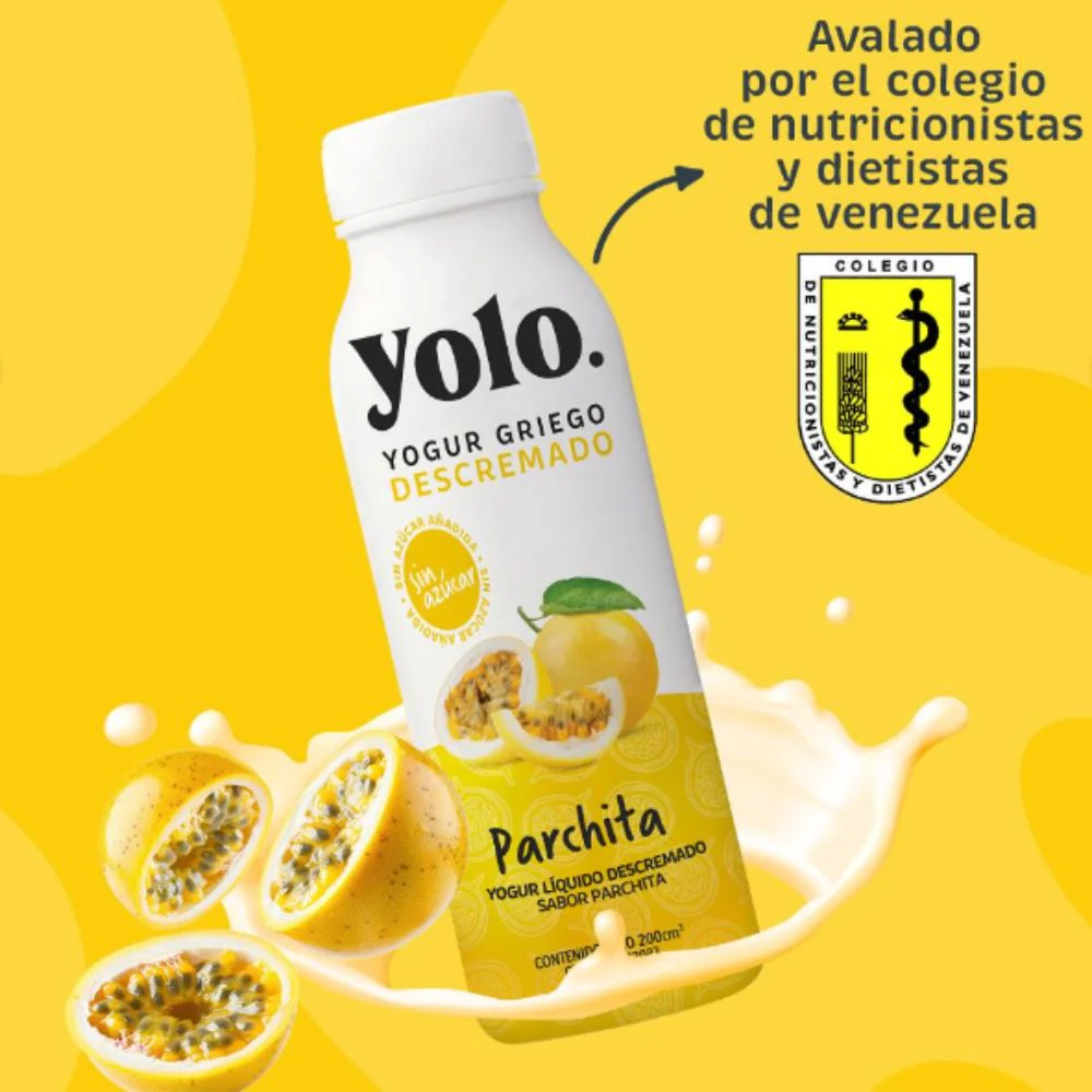 Yolo Yogurt Griego Liquido Descremado Parchita 200ml