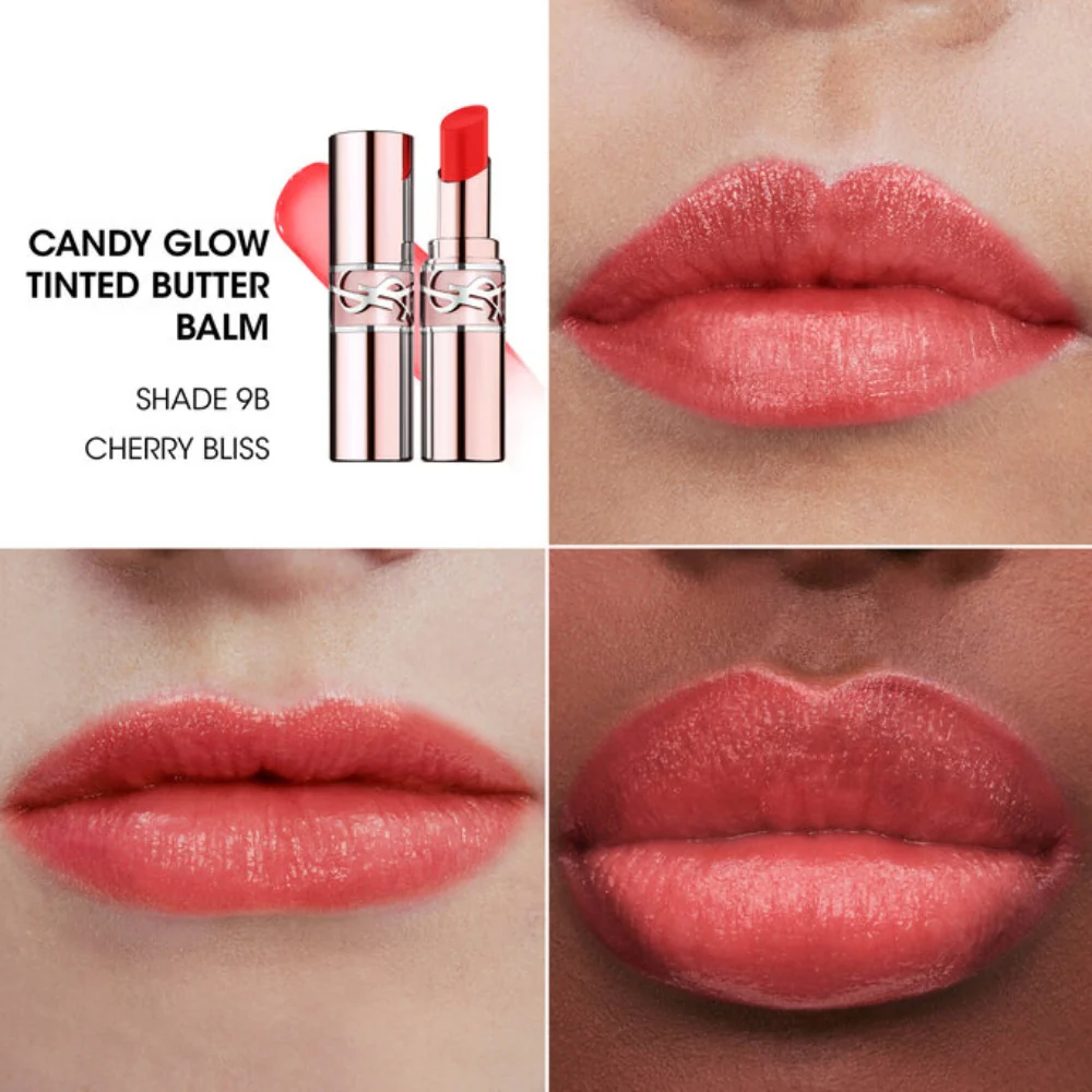 Yves Saint Laurent Labial Candy Glow Lipstick 9B Cherry Bliss - Image 2
